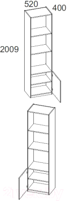 Стеллаж Anrex Modern 1D/52 (персидский жемчуг)