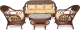 Комплект садовой мебели Tetchair Michelle с подушками (античный орех/ткань рубчик/кремовый) - 