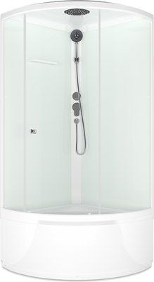 Душевая кабина Domani-Spa Simple 110 High / DS01Sm110HWCl00-V1.2 (белый/прозрачное стекло) - 