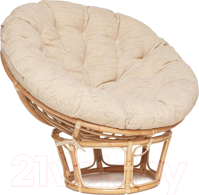Кресло садовое Tetchair Papasan Eco P115-1/SP STD c подушкой, ремешками (натуральный/ткань старт)