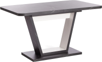 Обеденный стол Tetchair Vox 132-172x85x75.5 (мрамор черный/белый) - 