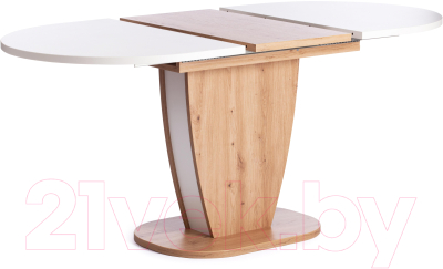 Обеденный стол Tetchair Saturn 120-160x80x75.5 (дуб артисан/белый)