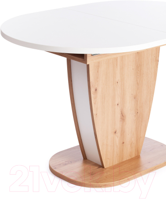Обеденный стол Tetchair Saturn 120-160x80x75.5 (дуб артисан/белый)