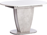 Обеденный стол Tetchair Saturn 120-160x80x75.5 (бетон/белый) - 