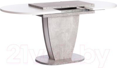 Обеденный стол Tetchair Saturn 120-160x80x75.5 (бетон/белый)