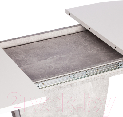 Обеденный стол Tetchair Saturn 120-160x80x75.5 (бетон/белый)