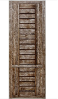 Деревянная дверь для бани Dlyabani Состаренная 70x180 / 300187 (глухая липа, коробка сосна) - 