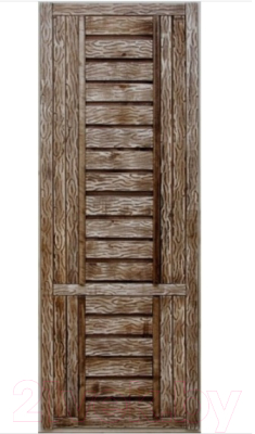 Деревянная дверь для бани Dlyabani Состаренная 70x180 / 300187 (глухая липа, коробка сосна)