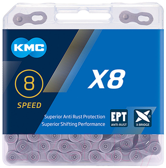 Цепь для велосипеда KMC X8 1/2"X3/32"X114L EPT — фото 2
