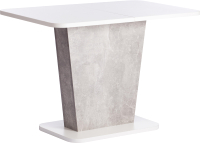 Обеденный стол Tetchair Gent 110-145x686x75.5 (белый/бетон) - 