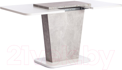 Обеденный стол Tetchair Gent 110-145x686x75.5 (белый/бетон)
