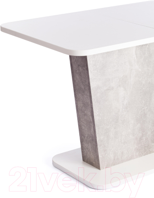 Обеденный стол Tetchair Gent 110-145x686x75.5 (белый/бетон)