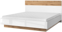 Двуспальная кровать Anrex Taurus 180 ПМ (белый/дуб вотан) - 