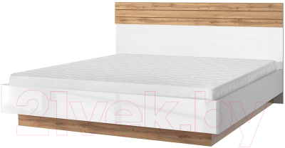 Двуспальная кровать Anrex Taurus 180 ПМ (белый/дуб вотан)