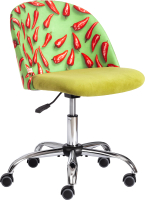 Кресло офисное Tetchair Melody ткань/флок (олива/Botanica 03/Pepper/23) - 