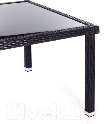 Комплект садовой мебели Tetchair Lounge ротанг/стекло (черный/серый)