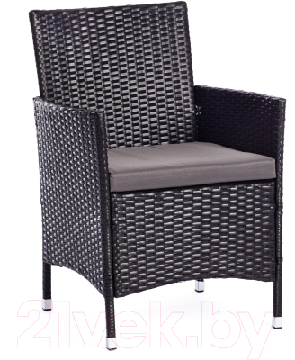 Комплект садовой мебели Tetchair Lounge ротанг/стекло (черный/серый)