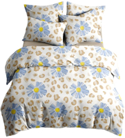 Комплект постельного белья Веселина Цветы Лео 2сп. Евро / 71018-1+70648-22 (70x70) - 