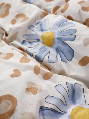Комплект постельного белья Веселина Цветы Лео 2сп. Евро / 71018-1+70648-22 (70x70)