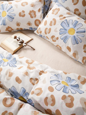 Комплект постельного белья Веселина Цветы Лео 2сп. Евро / 71018-1+70648-22 (70x70)