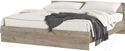 Двуспальная кровать Стендмебель Гармония КР 610 180x200 (дуб крафт белый/дуб крафт серый)