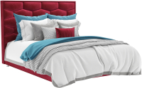 Двуспальная кровать Mebel-Ars Рица 160 (бархат красный Star Velvet 3 Dark Red) - 