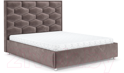 Двуспальная кровать Mebel-Ars Рица 160 (бархат серо-шоколадный Star Velvet 60 Coffee)