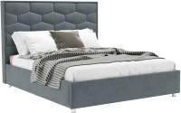 Двуспальная кровать Mebel-Ars Рица 160 (велюр серо-синий HB-178 26) - 