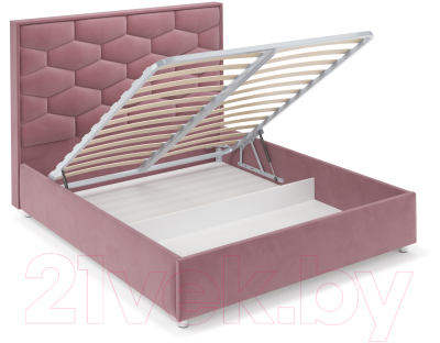 Двуспальная кровать Mebel-Ars Рица 160 (велюр пудра НВ-178 18)