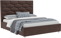 Двуспальная кровать Mebel-Ars Рица 160 (велюр молочный шоколад НВ-178 13) - 