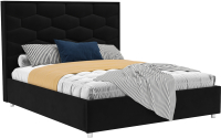 Двуспальная кровать Mebel-Ars Рица 160 (велюр черный НВ-178 17) - 