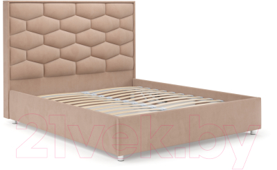 Двуспальная кровать Mebel-Ars Рица 160 (бежевый/Luna 061)