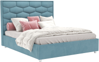 Двуспальная кровать Mebel-Ars Рица 160 (голубой/Luna 089) - 