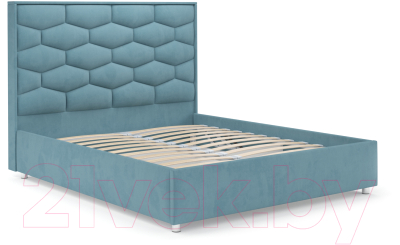 Двуспальная кровать Mebel-Ars Рица 160 (голубой/Luna 089)