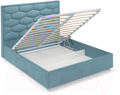 Двуспальная кровать Mebel-Ars Рица 160 (голубой/Luna 089)