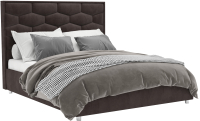 Двуспальная кровать Mebel-Ars Рица 160 (кордрой коричневый) - 