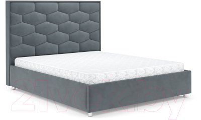 Полуторная кровать Mebel-Ars Рица 140 (велюр серо-синий HB-178 26)