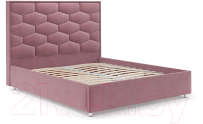 Полуторная кровать Mebel-Ars Рица 140 (велюр пудра НВ-178 18)