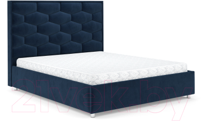 Полуторная кровать Mebel-Ars Рица 140 (темно-синий/Luna 034)