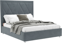 Двуспальная кровать Mebel-Ars Треви 160 (велюр серо-синий HB-178 26) - 