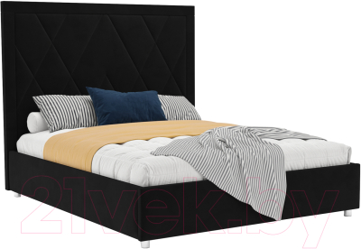 Двуспальная кровать Mebel-Ars Треви 160 (велюр черный НВ-178 17)