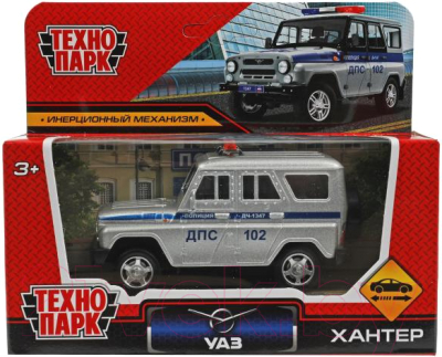 Автомобиль игрушечный Технопарк UAZ Hunter Полиция / HUNTER-11POL-SR