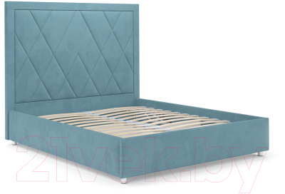 Двуспальная кровать Mebel-Ars Треви 160 (голубой/Luna 089)