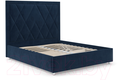 Двуспальная кровать Mebel-Ars Треви 160 (темно-синий/Luna 034)