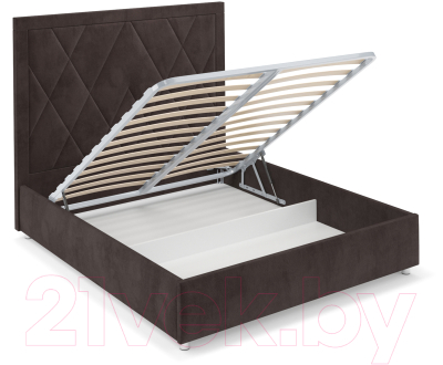 Двуспальная кровать Mebel-Ars Треви 160 (кордрой коричневый)