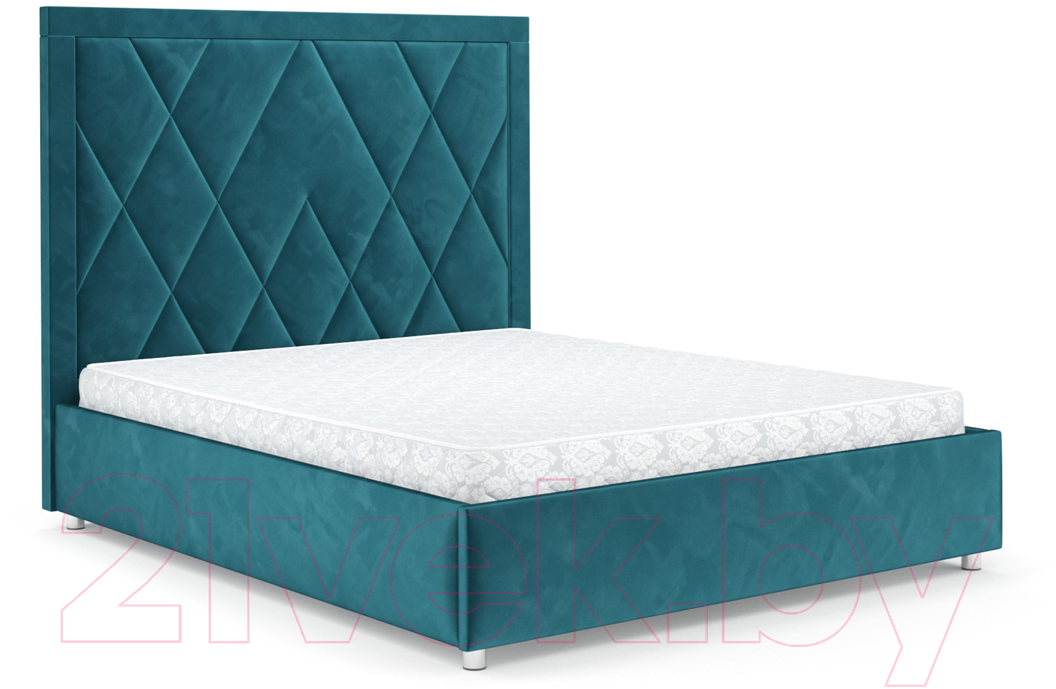 Полуторная кровать Mebel-Ars Треви 140 (бархат сине-зеленый Star Velvet 43 Black Green) — фото 2