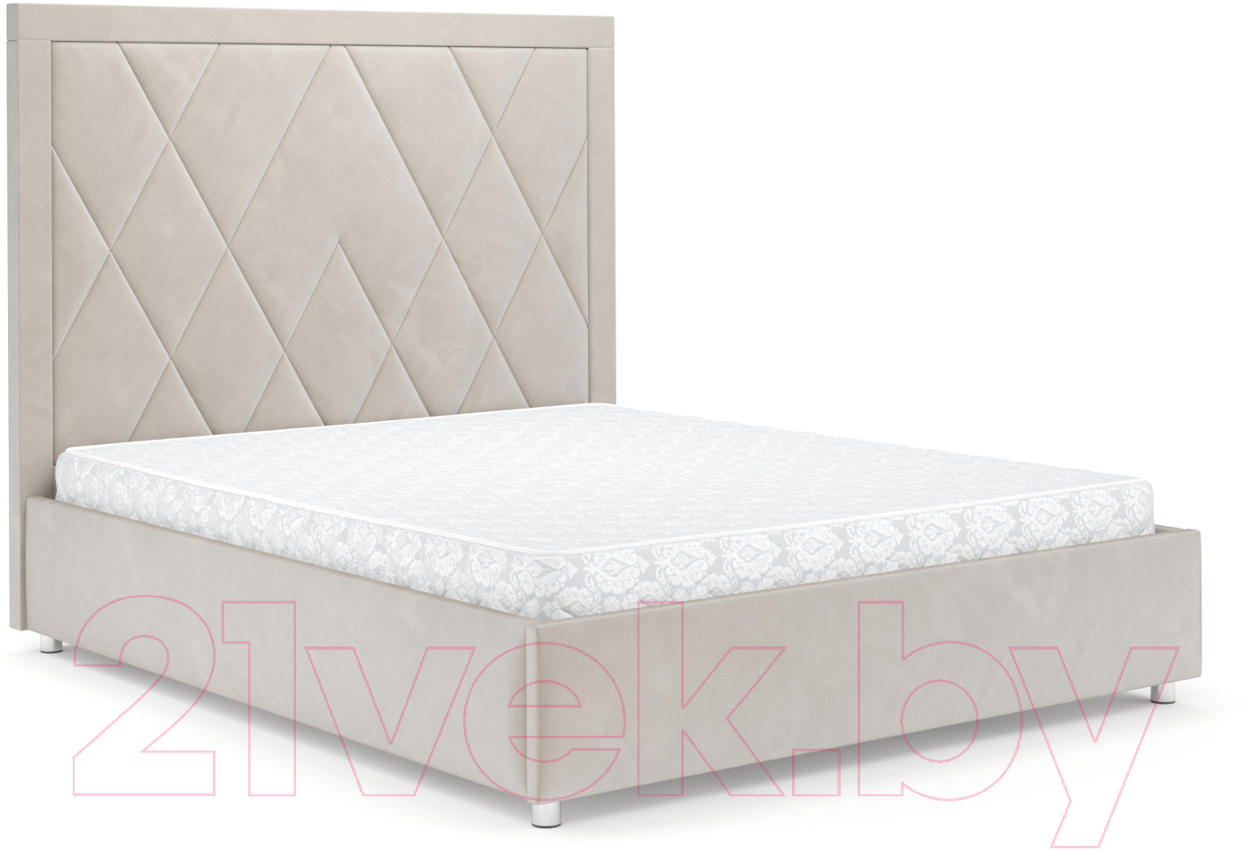 Полуторная кровать Mebel-Ars Треви 140 (бархат бежевый Star Velvet 6 Light Beige) — фото 2
