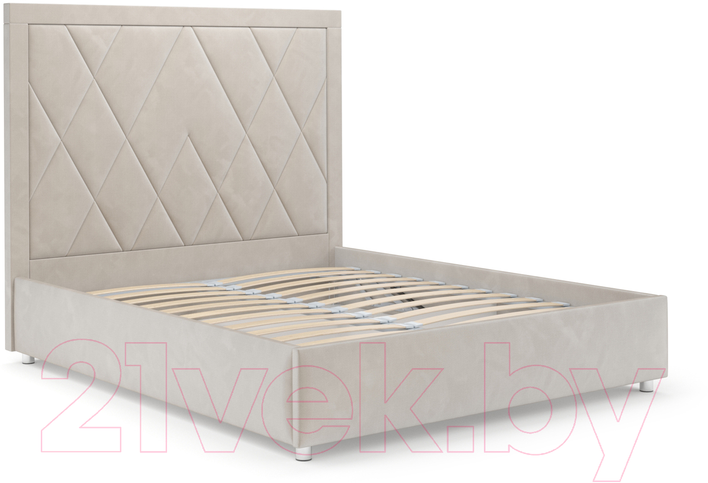 Полуторная кровать Mebel-Ars Треви 140 (бархат бежевый Star Velvet 6 Light Beige) — фото 3