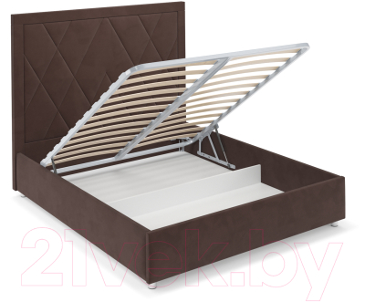 Полуторная кровать Mebel-Ars Треви 140 (велюр молочный шоколад НВ-178 13)
