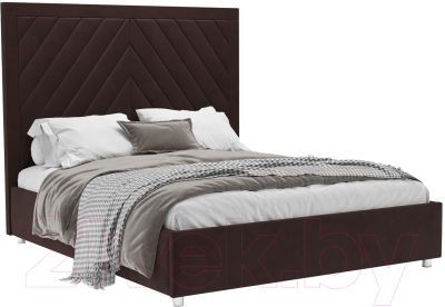 Двуспальная кровать Mebel-Ars Мишель 160 (велюр шоколад HB-178 16)